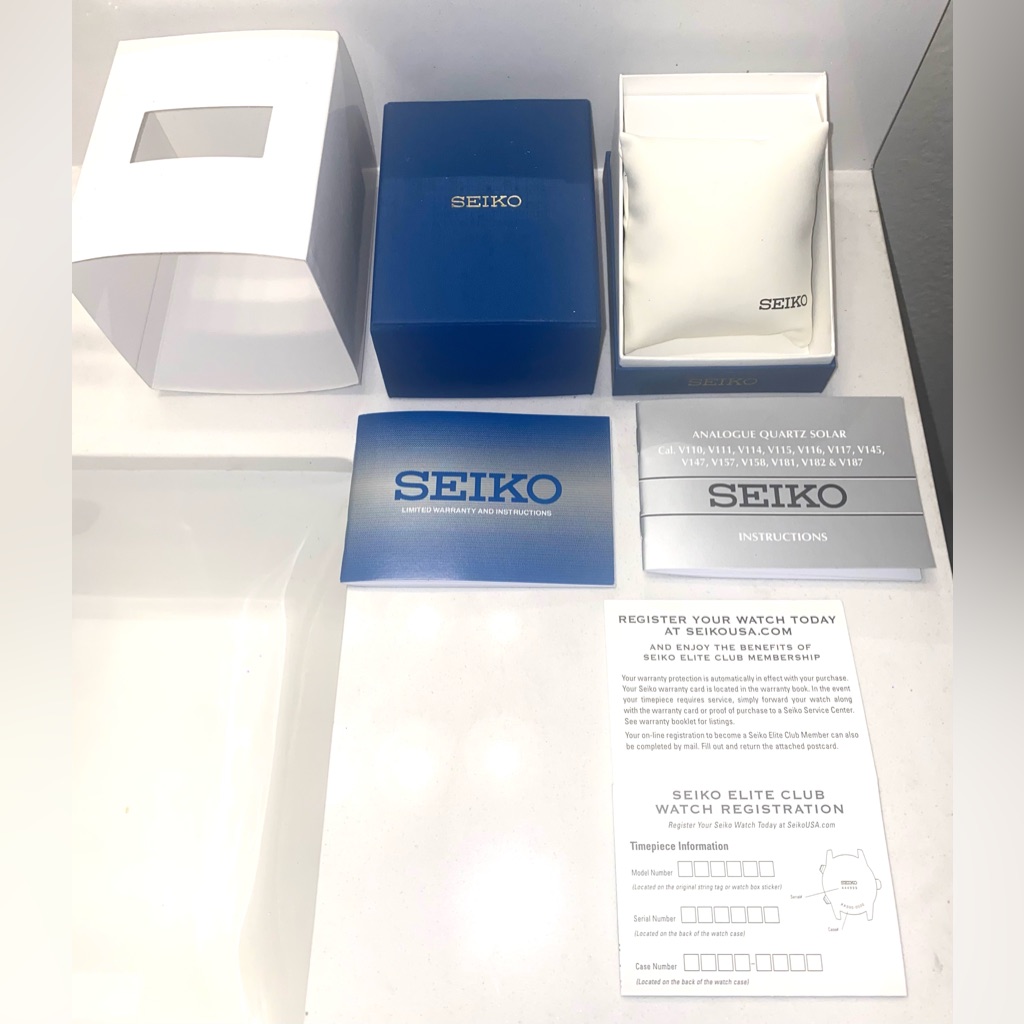 Auth Seiko Blue Empty Presentation Storage Display Watch Box W Inserts